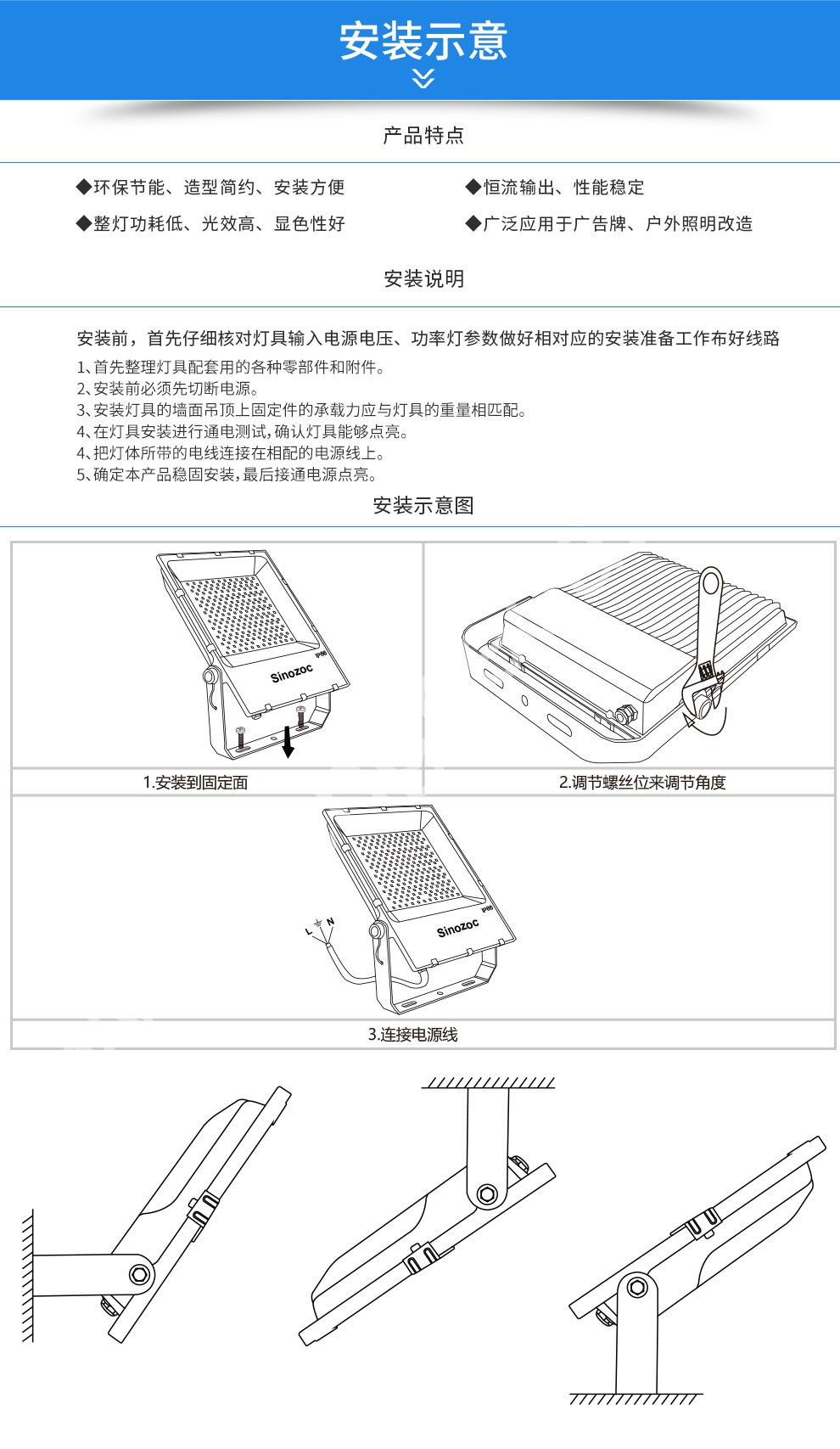 TRA 投光灯LED 飞利浦3030