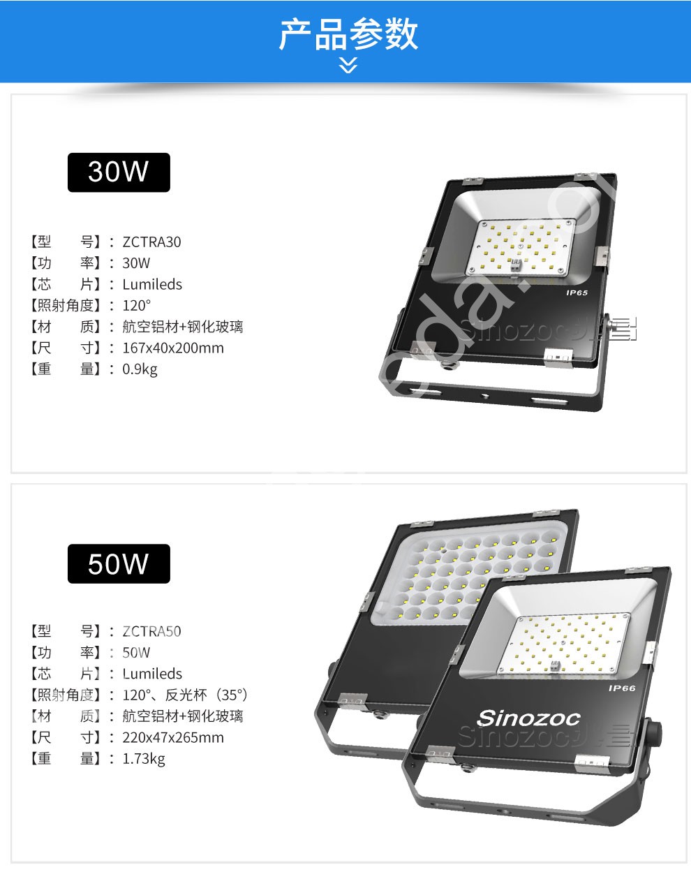 TRA 投光灯LED 飞利浦3030