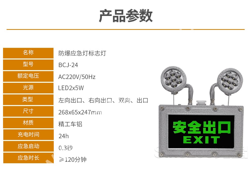 BCJ-24压铸铝 防爆应急灯标志灯