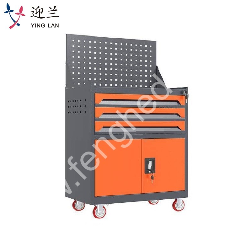 迎兰   三抽带网工具车 YL-GJG-D3-L3 670×400×1220mm 灰色+橙色套色  台