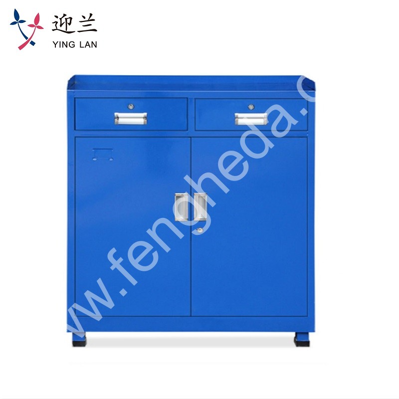 迎兰  抽对开门工具柜蓝色矮柜 YL-GJGA2 800×400×1000mm  蓝色   板厚0.6mm   个