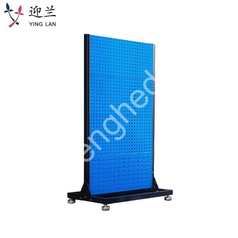 迎兰 物料架工具架双面四层固定款 YL-XKWLJ-09 610×960×1890mm 方孔挂板数量6 百页挂板数量2 网板厚度1.0  个