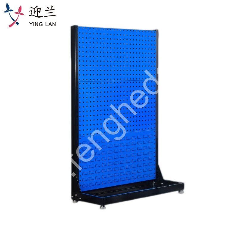迎兰 物料架工具架单面三层固定款 YL-XKWLJ-06 375×960×1450mm 方孔挂板数量2 百页挂板数量1  网板厚度1.0  个