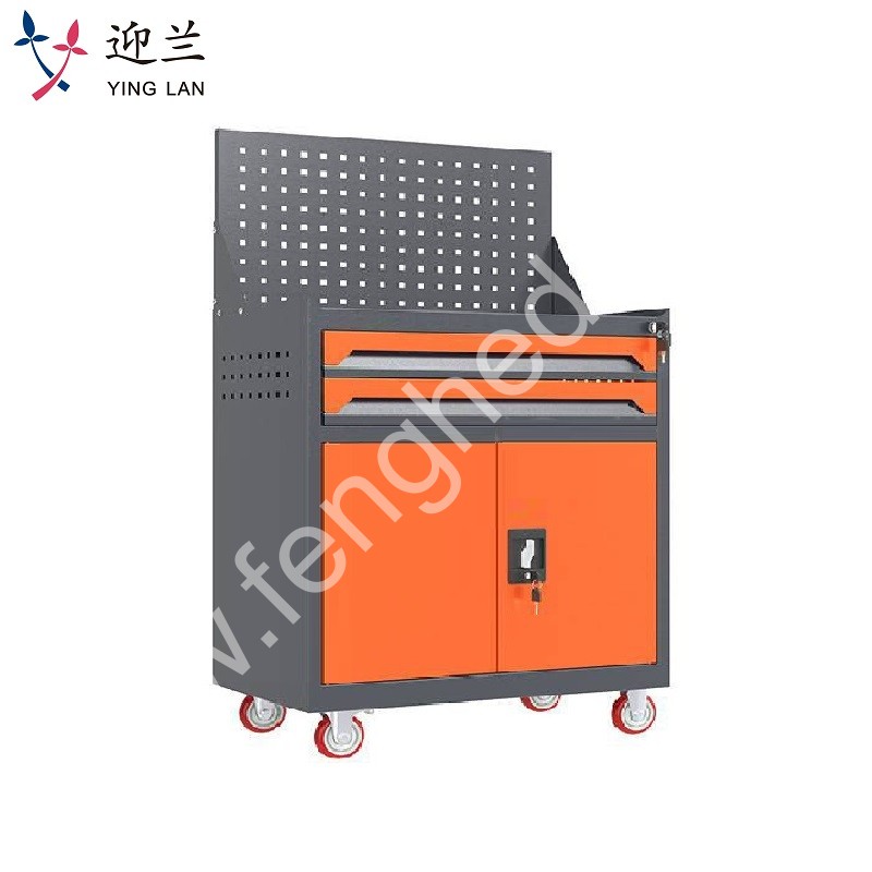 迎兰  二抽带网工具车 YL-GJG-D2-L3 670×400×1220mm 灰色+橙色套色  台