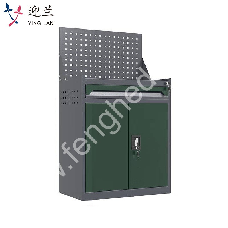 迎兰  一抽带网工具柜 YL-GJG-D1-2 670×400×1140mm 灰色+绿色套色 台