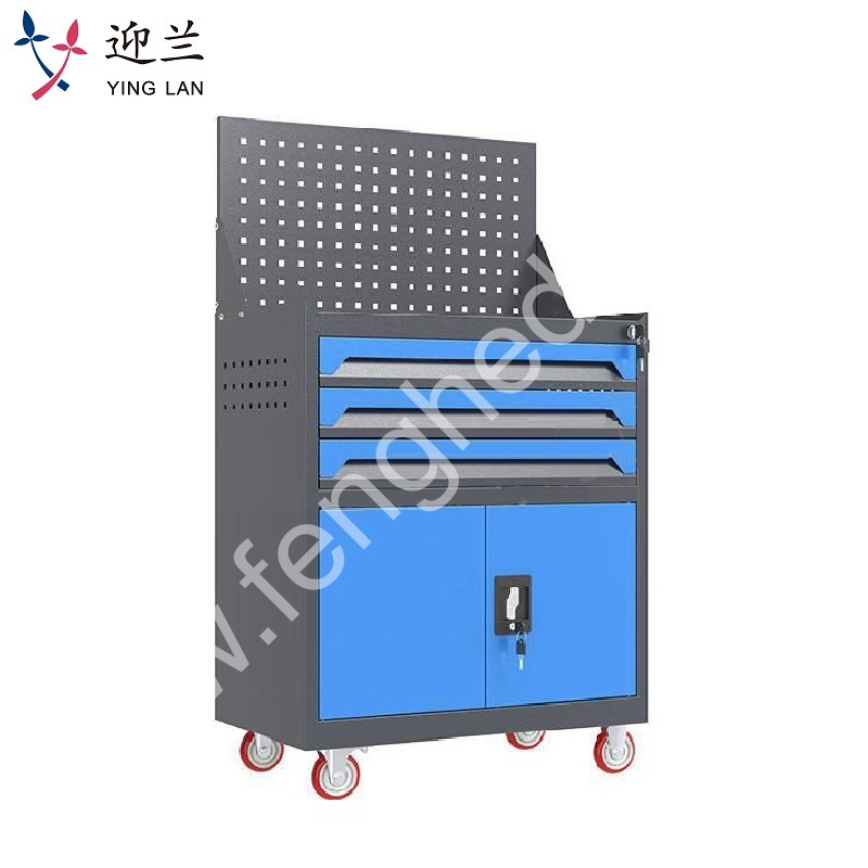 迎兰   三抽带网工具车 YL-GJG-D3-L5 670×400×1220mm 灰色+蓝色套色  台