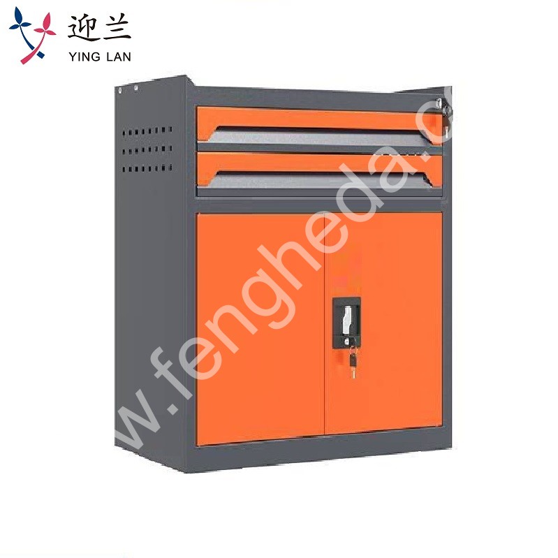迎兰  二抽工具柜 YL-GJG-2-3 670×400×750mm 灰色+橙色套色 台
