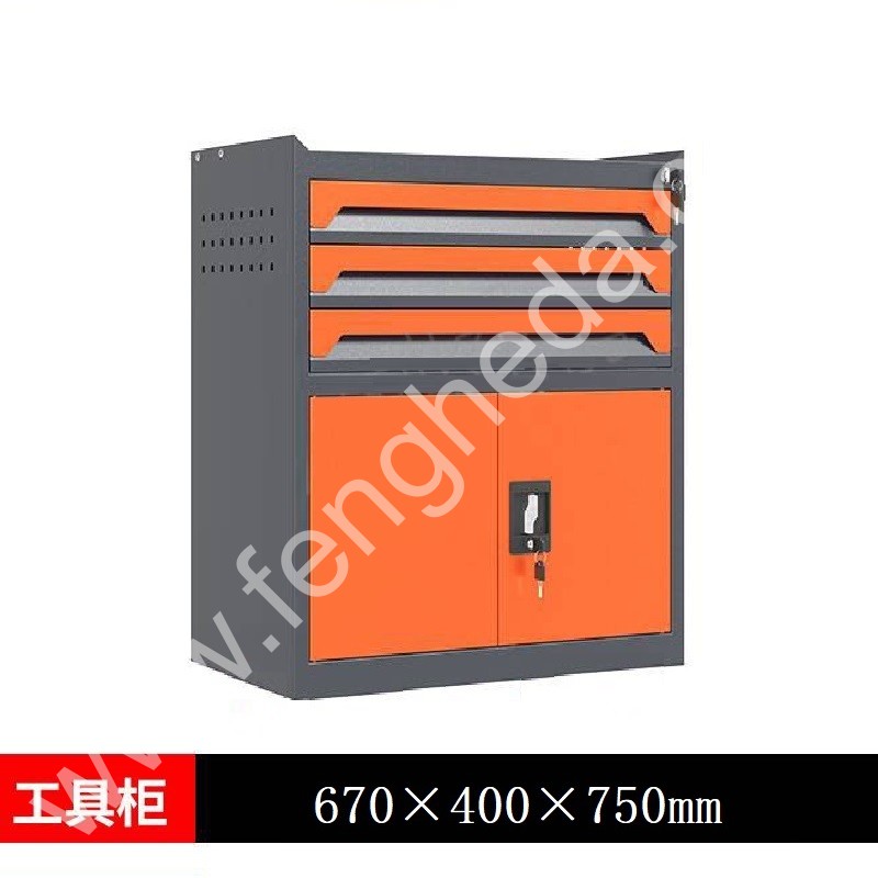 迎兰  三抽工具柜 YL-GJG-3-3 670×400×750mm 灰色+橙色套色  台