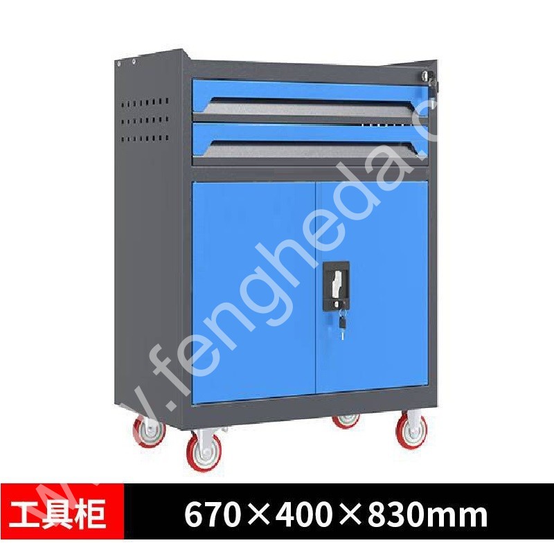 迎兰  二抽工具车 YL-GJG-2-L5 670×400×830mm 灰色+蓝色套色  台