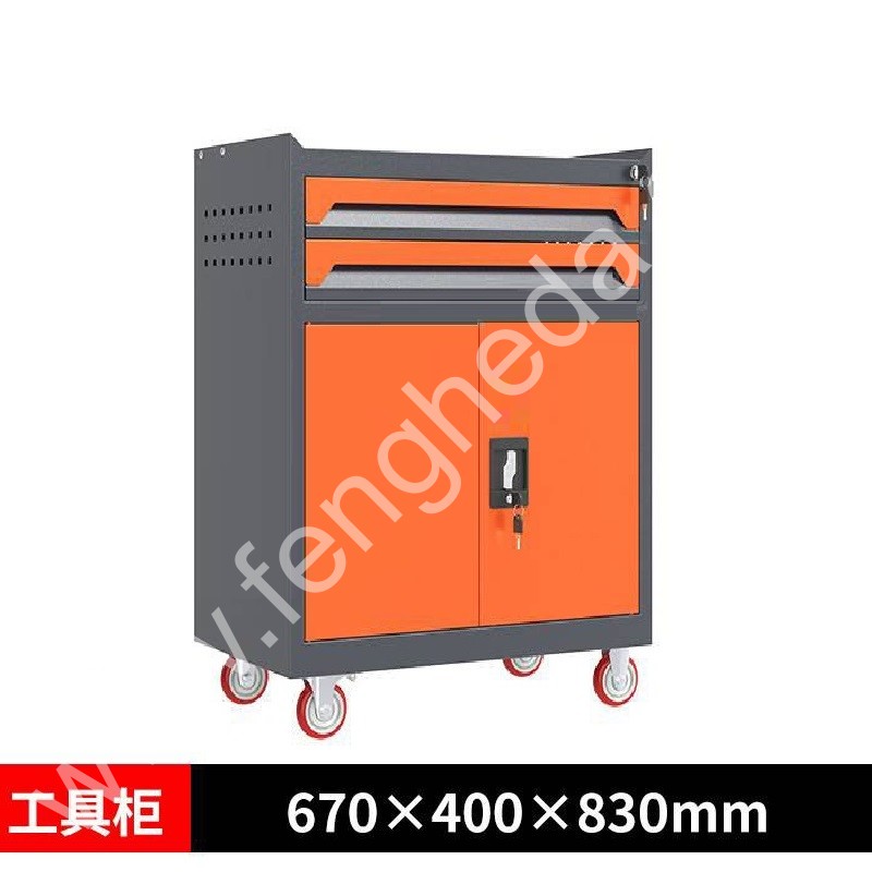 迎兰  二抽工具车 YL-GJG-2-L3 670×400×830mm 灰色+橙色套色  台