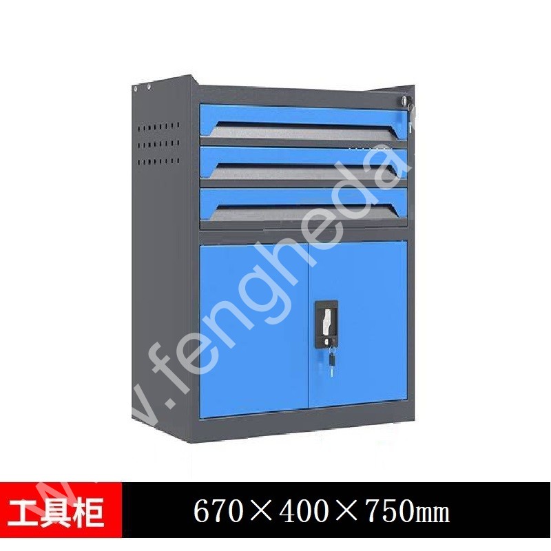 迎兰  三抽工具柜 YL-GJG-3-5 670×400×750mm 灰色+蓝色套色  台