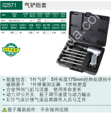SATA/世达 气动风铲气动工具组合套装 02571