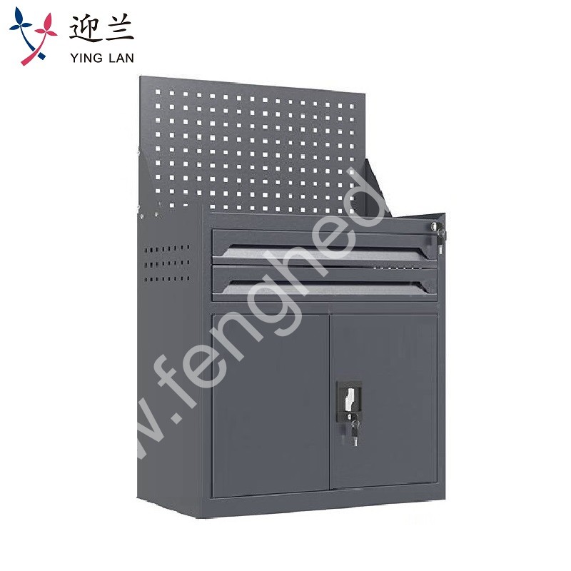 迎兰 二抽带网工具柜 YL-GJG-D2-1 670×400×1140mm 灰色  台