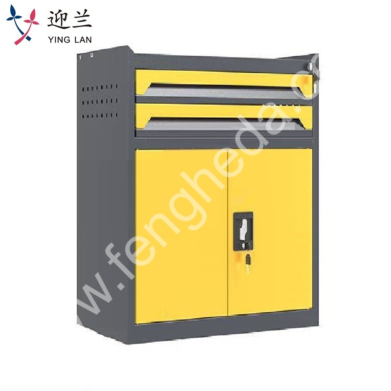迎兰 二抽工具柜 YL-GJG-2-4 670×400×750mm 灰色+黄色套色  台