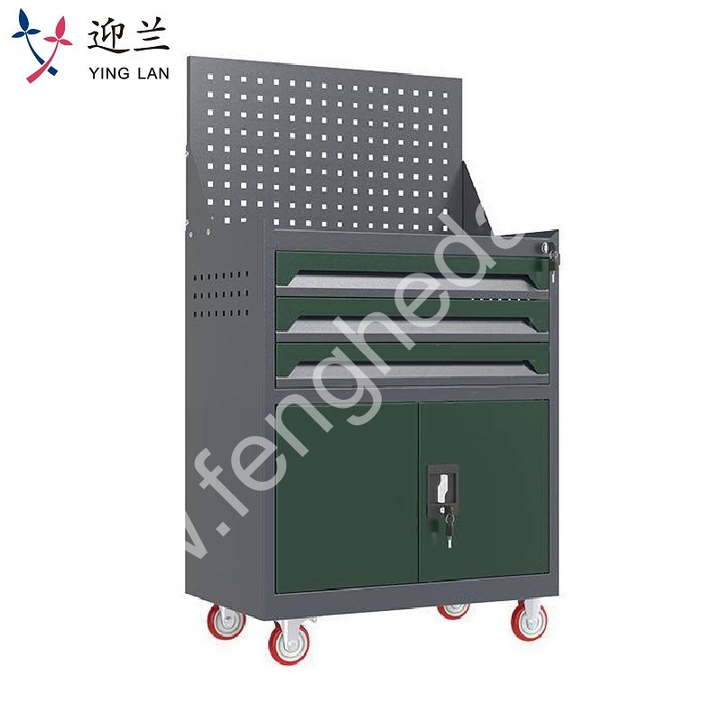 迎兰   三抽带网工具车 YL-GJG-D3-L2 670×400×1220mm 灰色+绿色套色   台