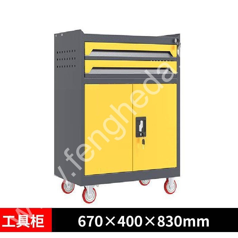 迎兰  二抽工具车 YL-GJG-2-L4 670×400×830mm 灰色+黄色套色  台