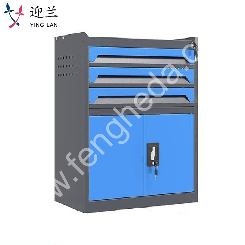 迎兰  三抽工具柜 YL-GJG-3-5 670×400×750mm 灰色+蓝色套色  台