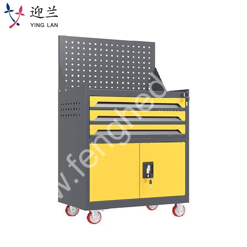 迎兰   三抽带网工具车 YL-GJG-D3-L4 670×400×1220mm 灰色+黄色套色  台