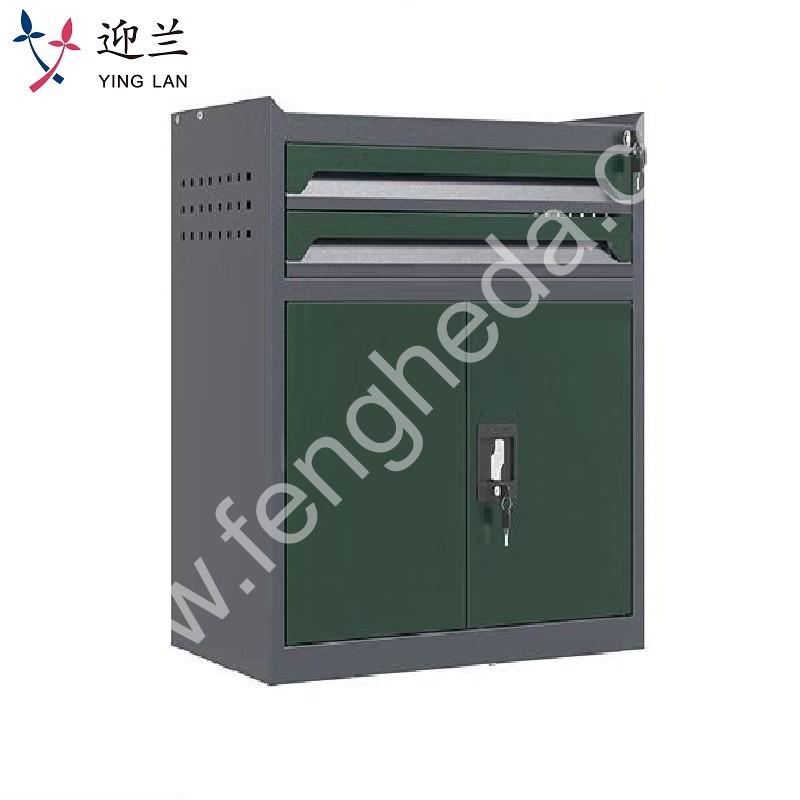 迎兰  二抽工具柜 YL-GJG-2-2  670×400×750mm 灰色+绿色套色  台