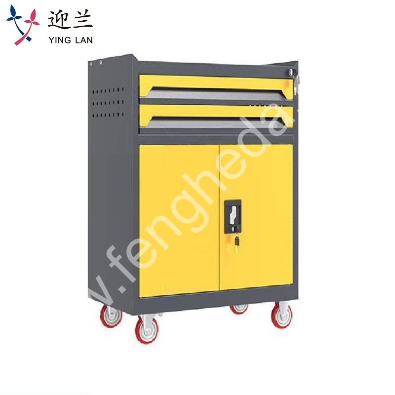 迎兰  二抽工具车 YL-GJG-2-L4 670×400×830mm 灰色+黄色套色  台