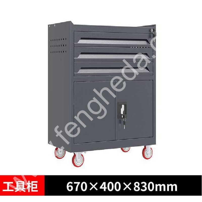 迎兰  三抽工具车 YL-GJG-3-L1 670×400×830mm 灰色  台