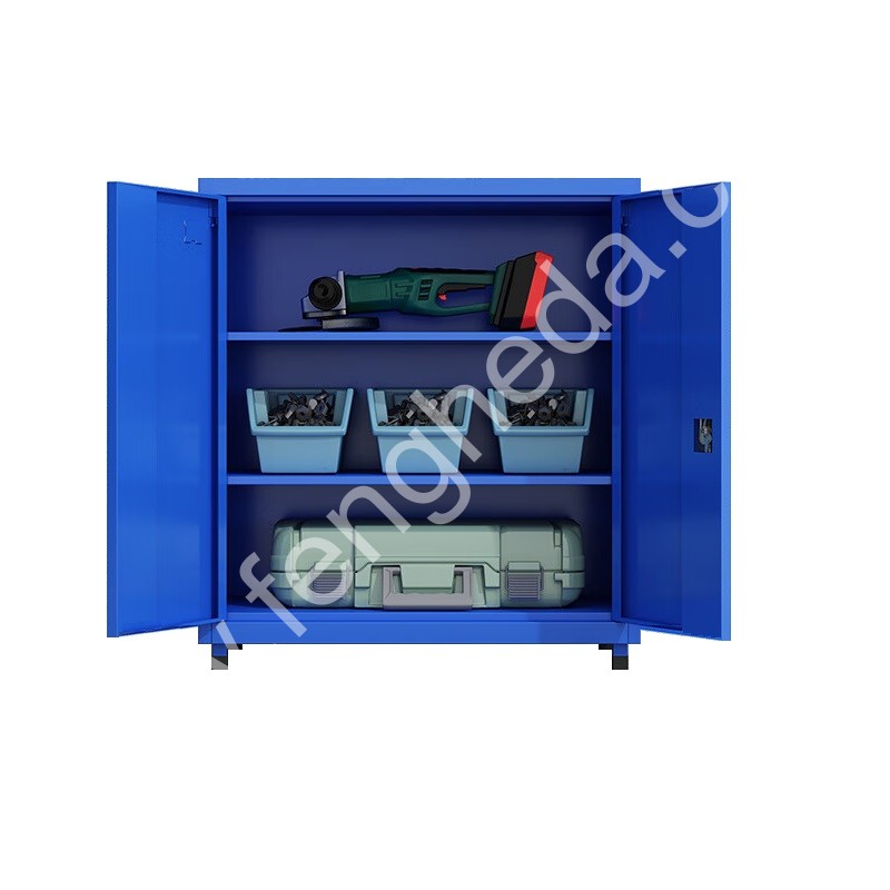 迎兰  对开门工具柜蓝色矮柜 YL-GJGA1  800×400×1000mm  蓝色   板厚0.6mm   个