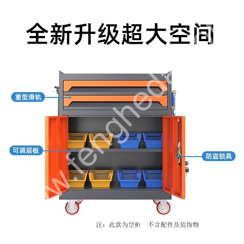 迎兰  三抽工具车 YL-GJG-3-L2 670×400×830mm 灰色+绿色套色  台