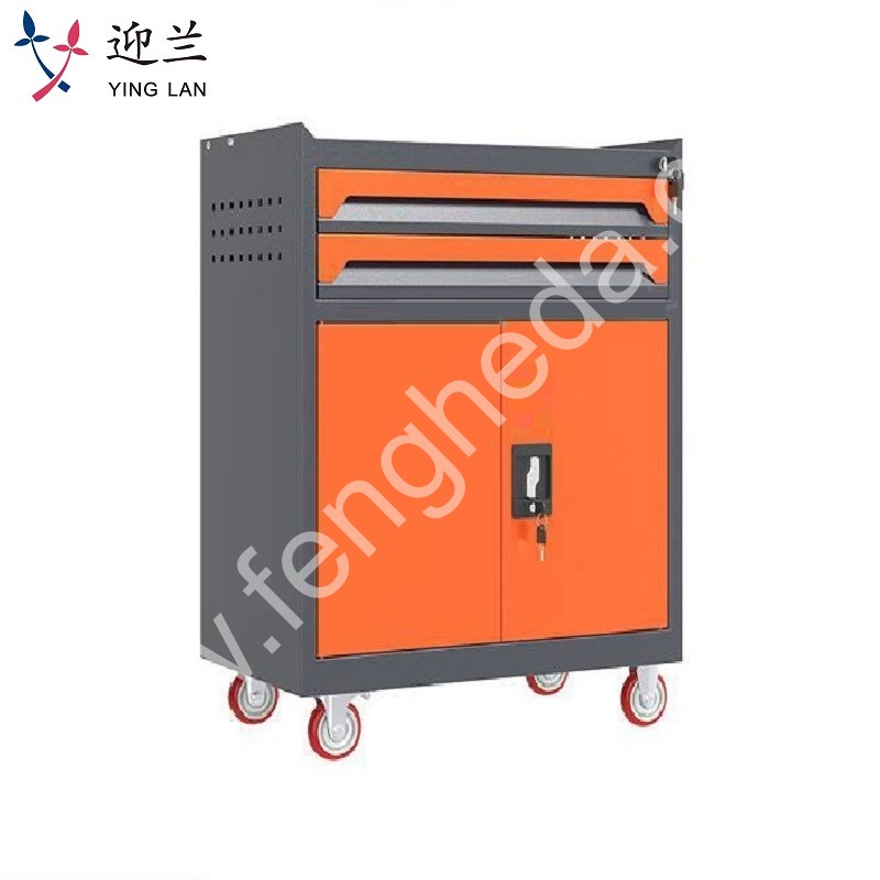 迎兰  二抽工具车 YL-GJG-2-L3 670×400×830mm 灰色+橙色套色  台
