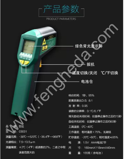 SATA世达 红外测温仪 03031 03032 03036