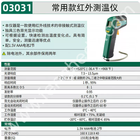 SATA世达 红外测温仪 03031 03032 03036